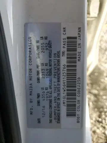 2017 MAZDA 6 GRAND TOURING  