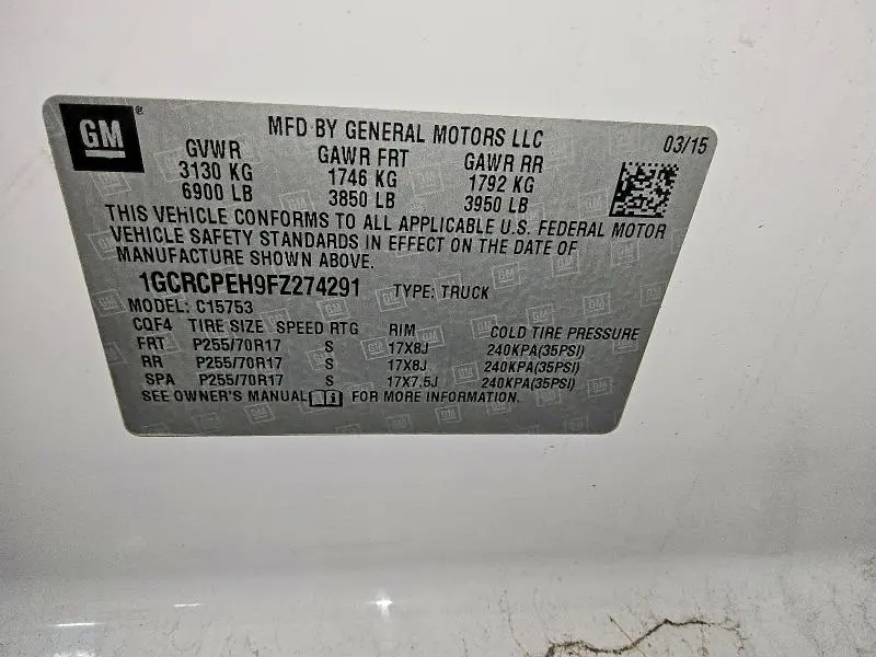 2015 CHEVROLET SILVERADO C1500  