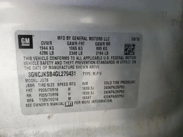 2016 CHEVROLET TRAX LS  