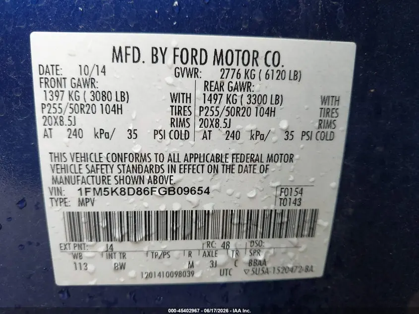2015 FORD EXPLORER XLT