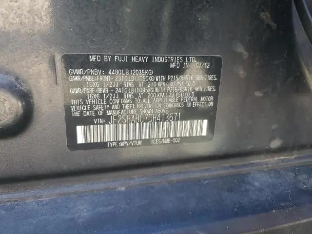 2013 SUBARU FORESTER 2.5X  