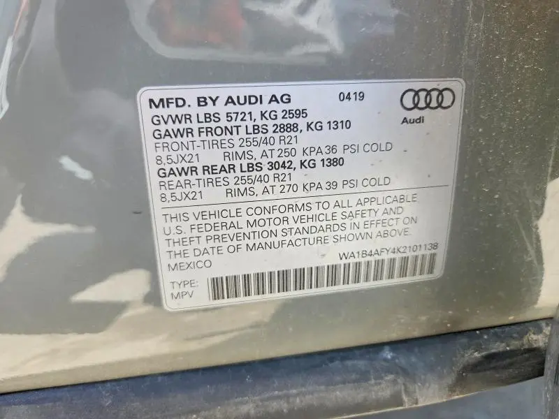 2019 AUDI SQ5 PREMIUM PLUS  