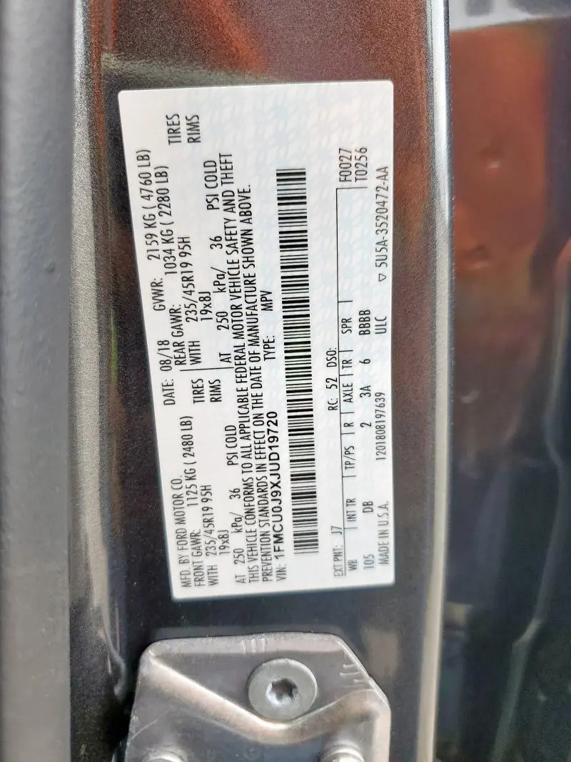 2018 FORD ESCAPE TITANIUM  