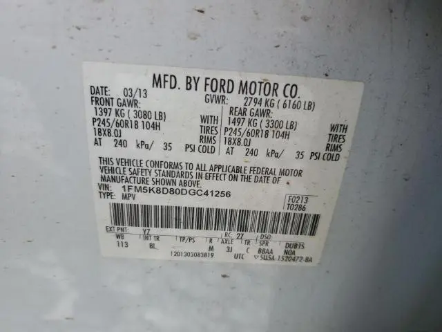 2013 FORD EXPLORER XLT  