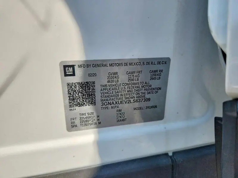 2020 CHEVROLET EQUINOX LT  
