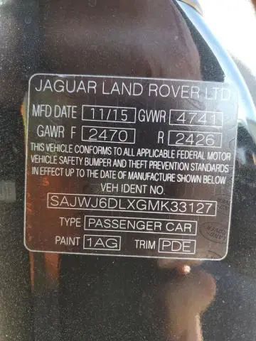 2016 JAGUAR F-TYPE R  