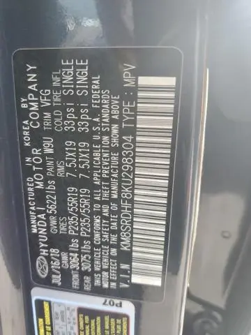 2019 HYUNDAI SANTA FE XL SE ULTIMATE  