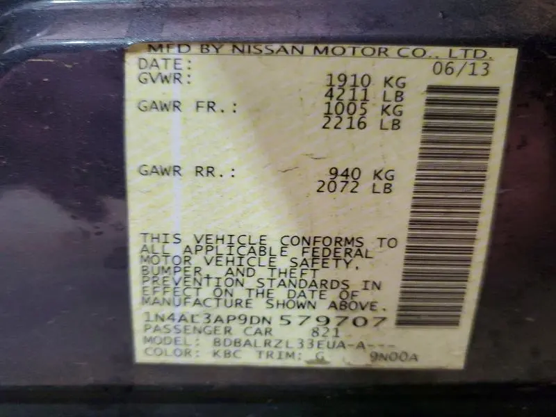 2013 NISSAN ALTIMA 2.5  