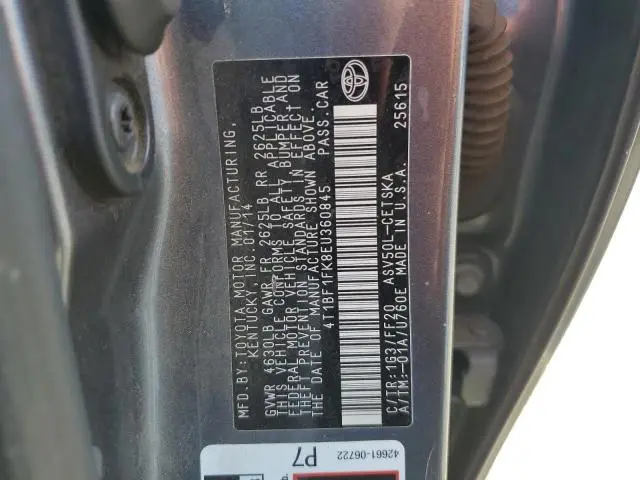 2014 TOYOTA CAMRY L  