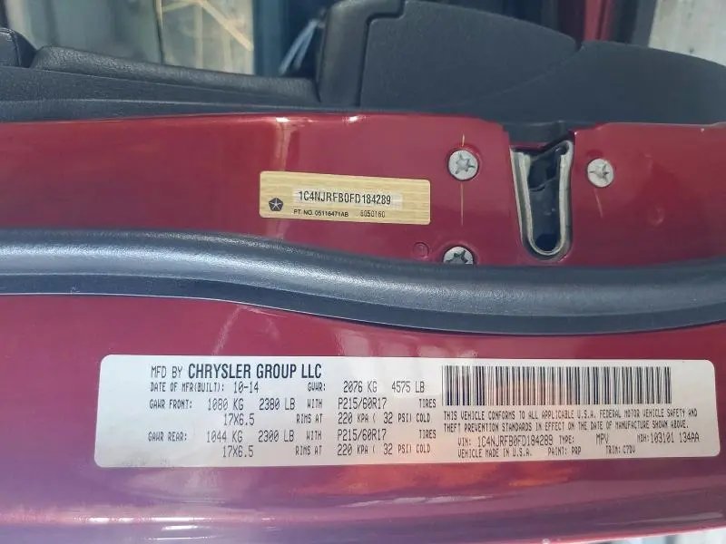 2015 JEEP PATRIOT LATITUDE  