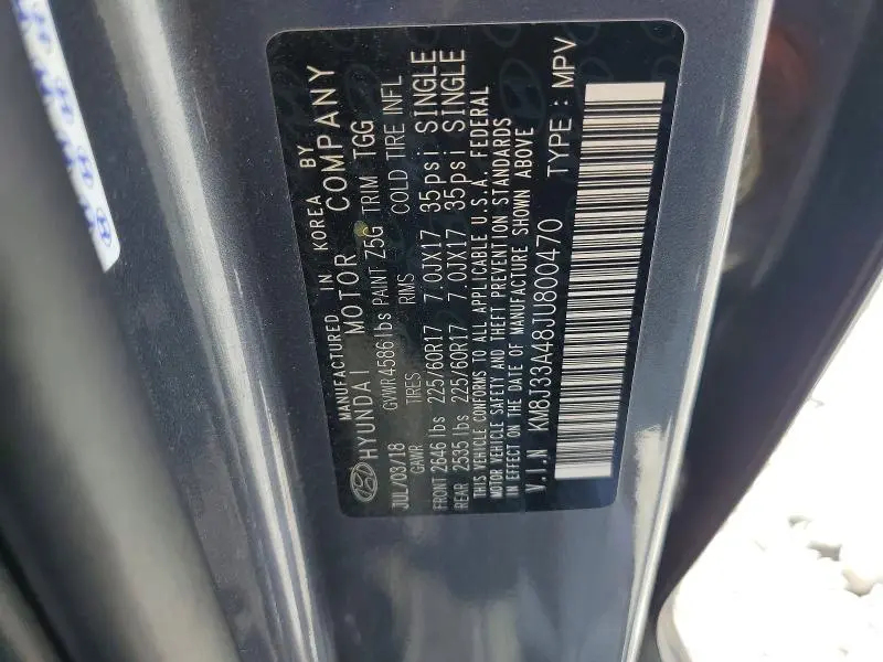 2018 HYUNDAI TUCSON SEL  