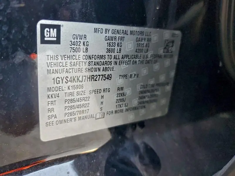 2017 CADILLAC ESCALADE ESV PLATINUM  