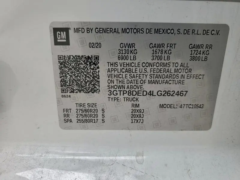 2020 GMC SIERRA C1500 SLT  