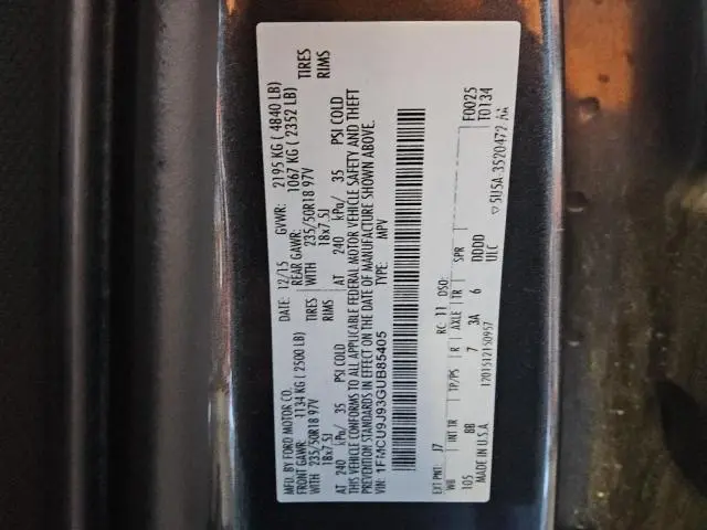 2016 FORD ESCAPE TITANIUM  