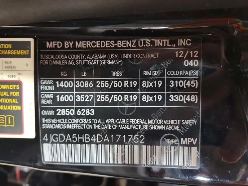 2013 MERCEDES-BENZ ML 350 4MATIC  