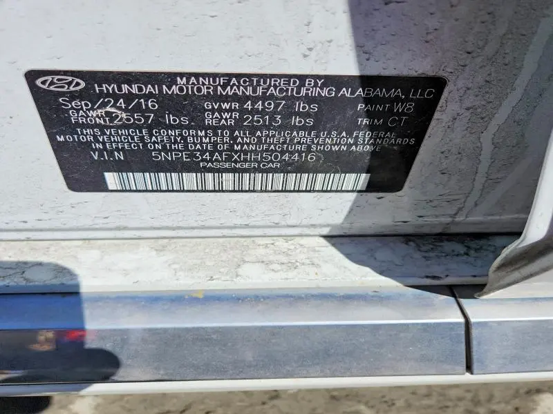 2017 HYUNDAI SONATA SPORT  