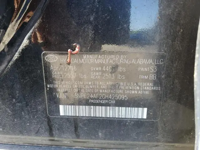 2016 HYUNDAI SONATA SE  