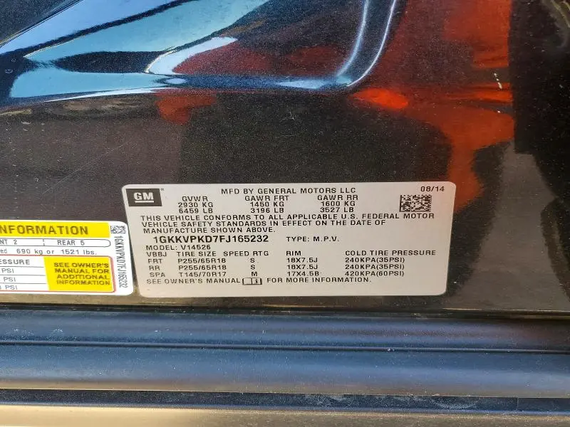 2015 GMC ACADIA SLE  