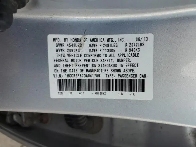 2013 HONDA ACCORD EXL  