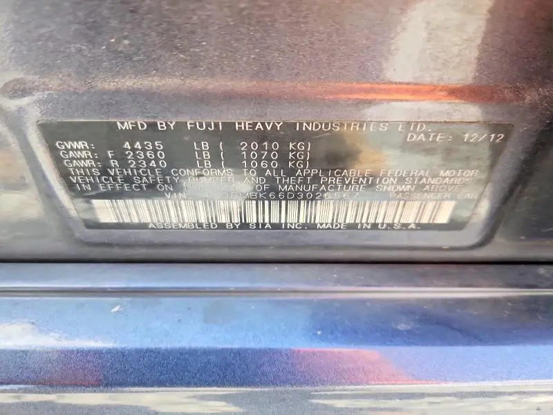 2013 SUBARU LEGACY 2.5I LIMITED  