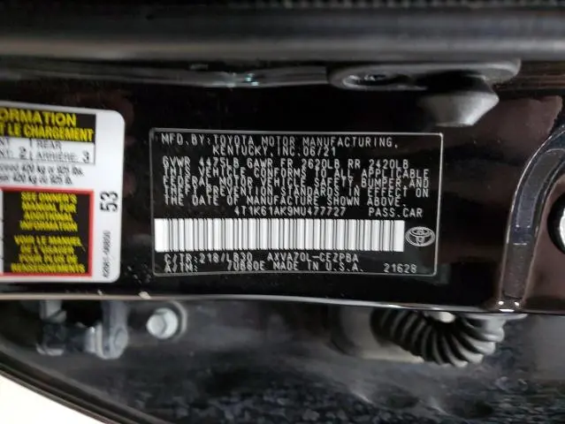 2021 TOYOTA CAMRY XSE  