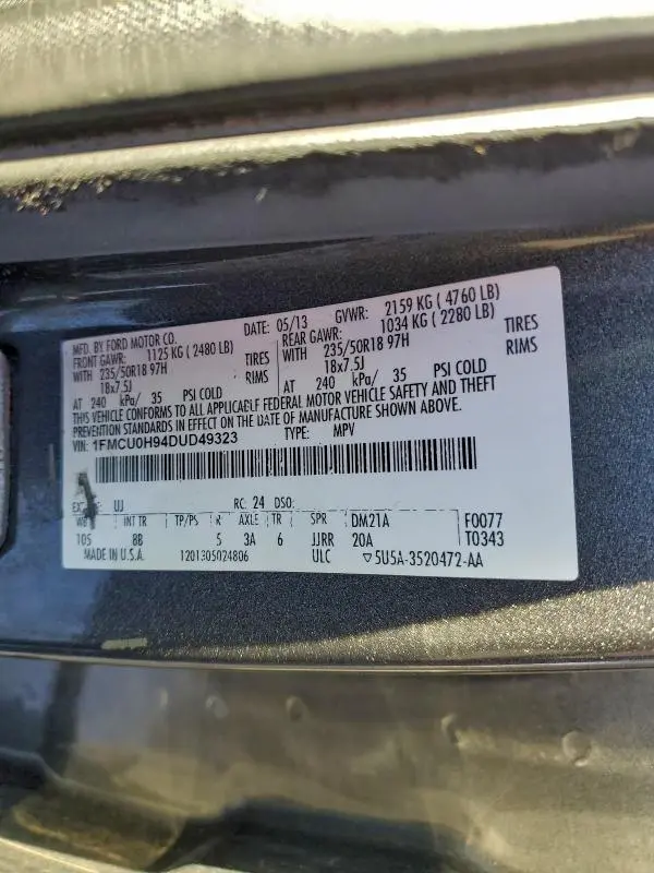 2013 FORD ESCAPE SEL  