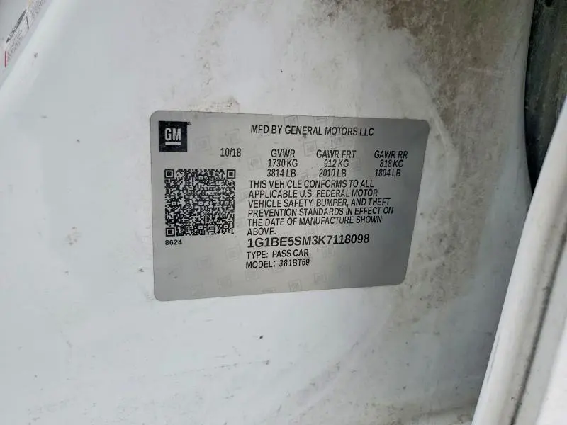 2019 CHEVROLET CRUZE LT  