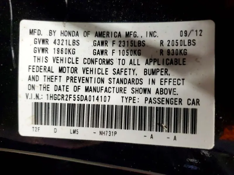 2013 HONDA ACCORD SPORT  