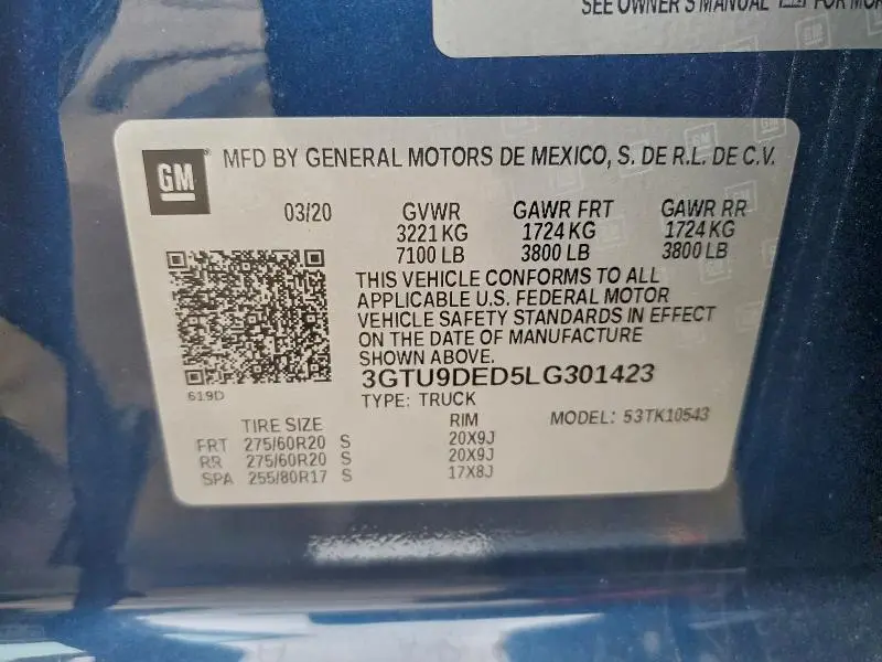 2020 GMC SIERRA K1500 SLT  