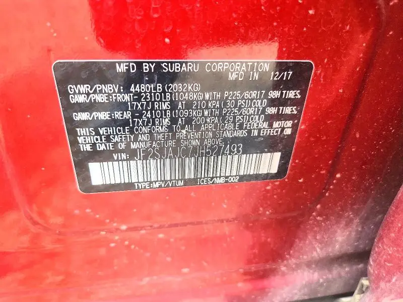 2018 SUBARU FORESTER 2.5I LIMITED  