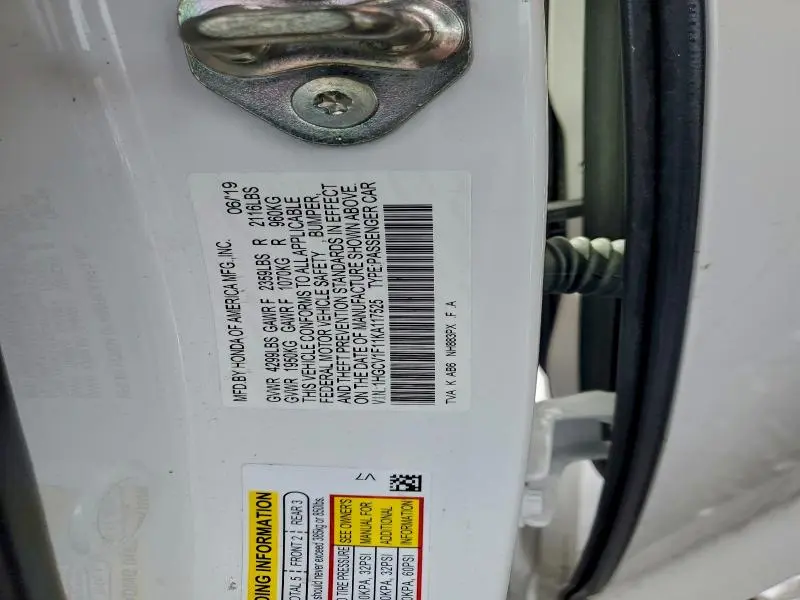 2019 HONDA ACCORD LX  