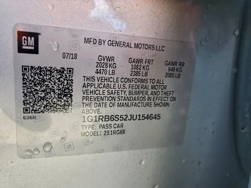 2018 CHEVROLET VOLT PREMIER  