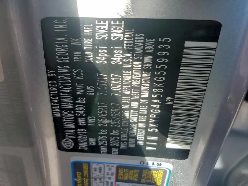 2019 KIA SORENTO LX V6  