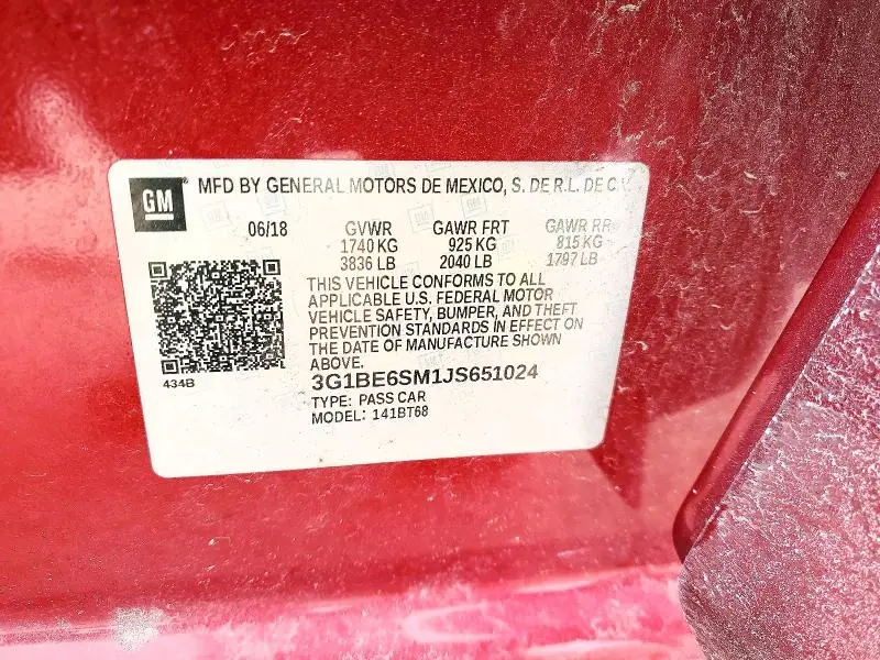 2018 CHEVROLET CRUZE LT  