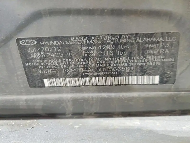 2013 HYUNDAI SONATA GLS  