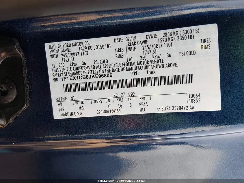 2018 FORD F-150 XLT
