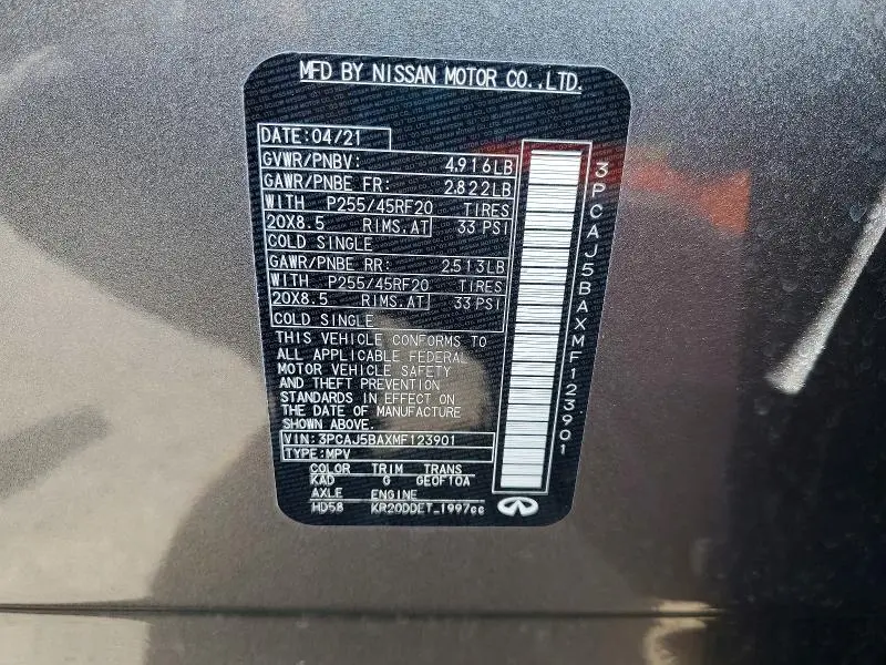 2021 INFINITI QX50 LUXE  