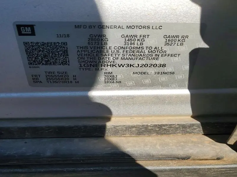 2019 CHEVROLET TRAVERSE LT  