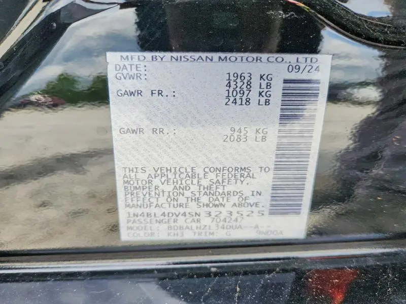 2025 NISSAN ALTIMA SV  