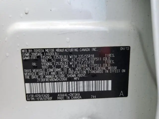 2013 TOYOTA RAV4 LIMITED  