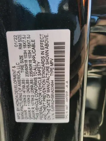 2022 HONDA CR-V EX  