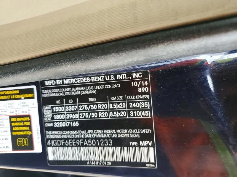 2015 MERCEDES-BENZ GL 450 4MATIC  