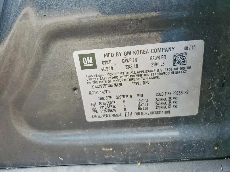 2016 BUICK ENCORE   