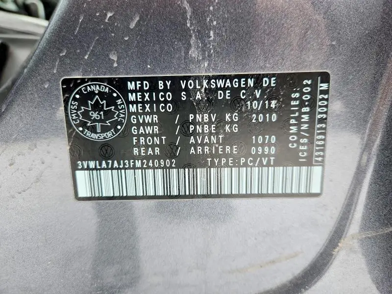 2015 VOLKSWAGEN JETTA TDI  