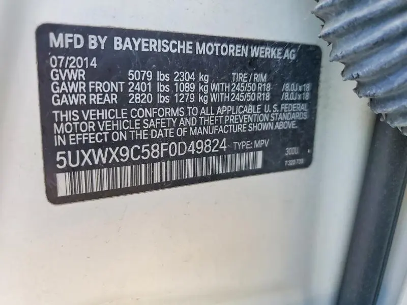 2015 BMW X3 XDRIVE28I  