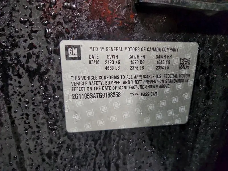 2016 CHEVROLET IMPALA LT  