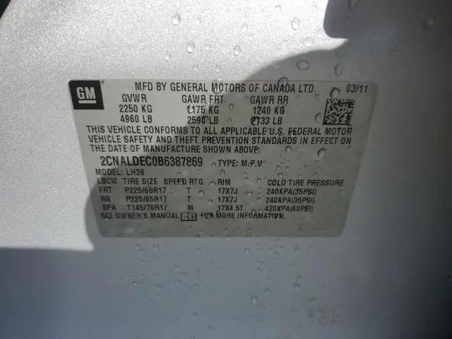 2011 CHEVROLET EQUINOX LT  