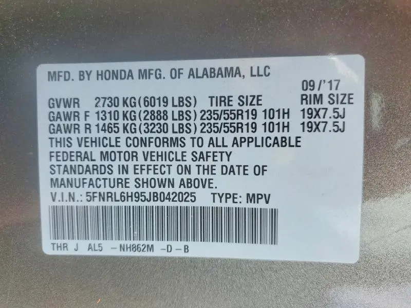 2018 HONDA ODYSSEY ELITE  