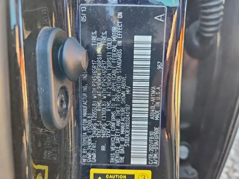 2013 TOYOTA HIGHLANDER BASE  