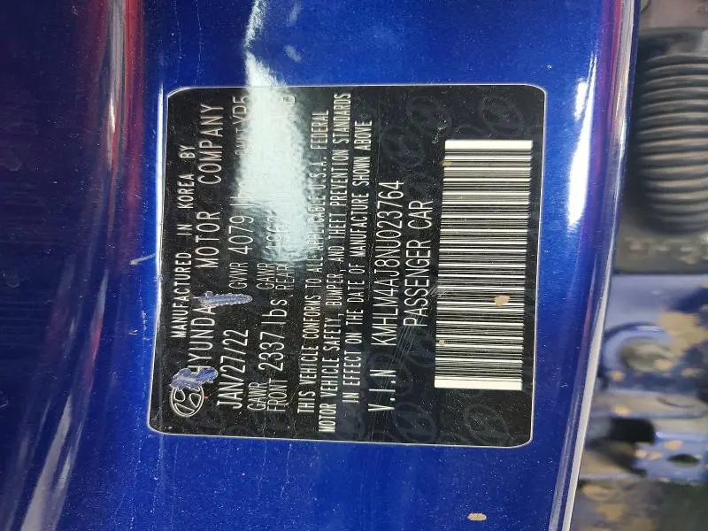 2022 HYUNDAI ELANTRA BLUE  